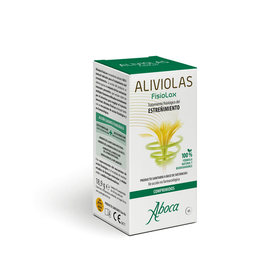 Aboca Fisiolax Aliviolas caplet front view for easy daily use