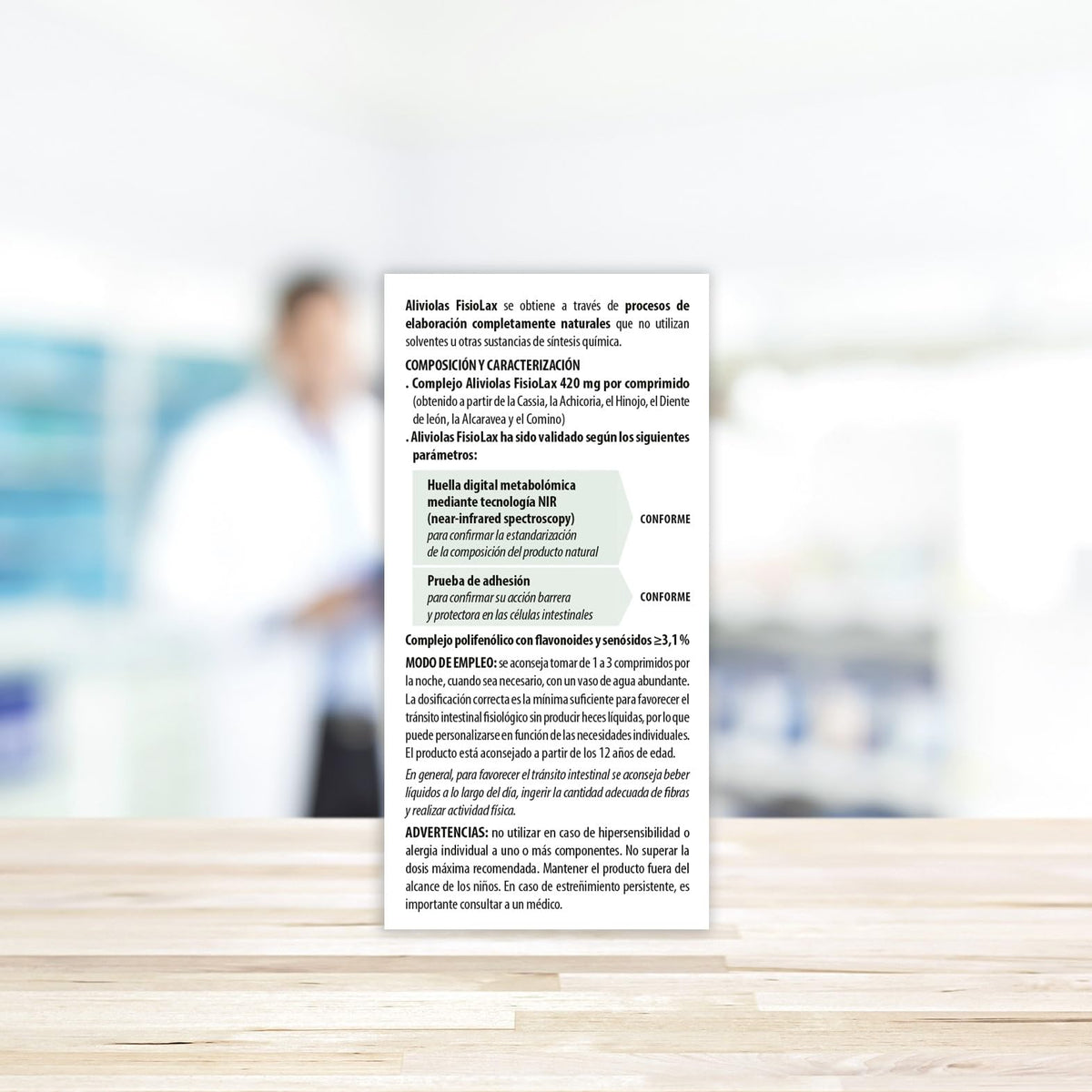 Aboca Fisiolax Aliviolas caplet graphic highlighting ingredients
