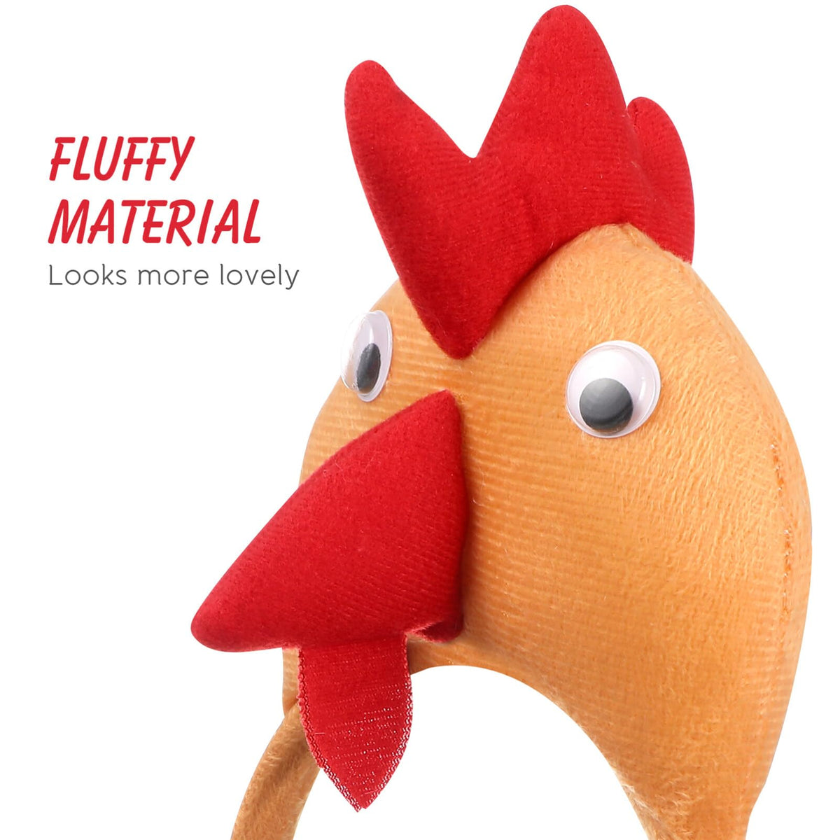 ABOOFAN chicken headband 4-pack side view adds whimsy to costumes
