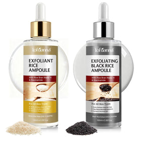 ABOUME Peel Shot Duo Pack White & Black Rice Exfoliant set for smoother skin