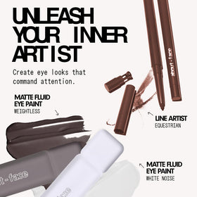 about-face Matte Fluid Eye Paint White Noise vegan cruelty-free formula supports ethical beauty choices.
