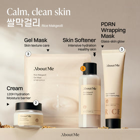 About Me Rice Makgeolli Skin Softener 170ml packaging with eco-friendly materials