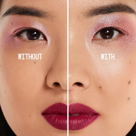 about-face Shadow Fix Eye Primer swatch demonstrates improved color payoff with smooth application.