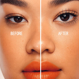 about-face Volumizing Mascara Jet Black lashes emphasize length and definition