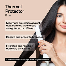 abril et nature Keratin Repair Thermal Protector applied to damp hair before styling