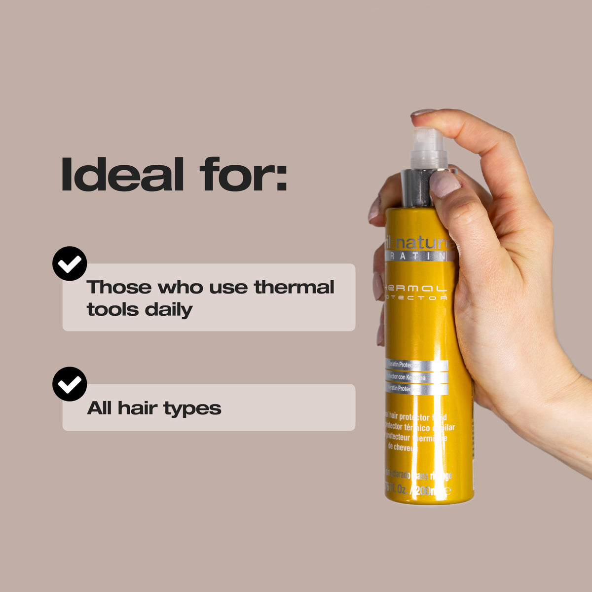 abril et nature Keratin Repair Thermal Protector adds lightweight shine
