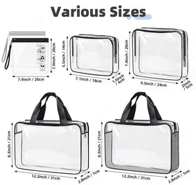 ABSOFINE clear toiletry bag open zipper for quick access and organization