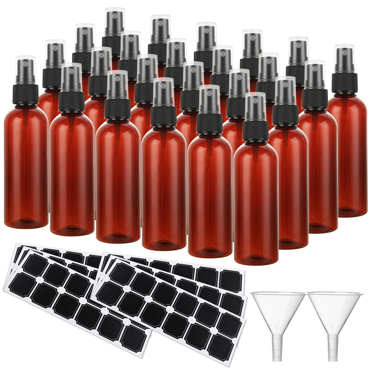 ABuff 4oz amber plastic spray bottle for essential oils and perfumes.