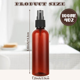 ABuff amber plastic spray bottle with sprayer for fine mist and travel.