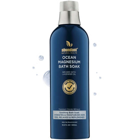 Abundant Natural Health Ocean Magnesium Bath Soak bottle with lavender for soothing moisture