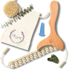 Abundantly Made Co. 7-piece kit in a storage bag for organized at-home spa routines