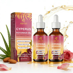 ABYST oil care for legs, arms, and underarms.