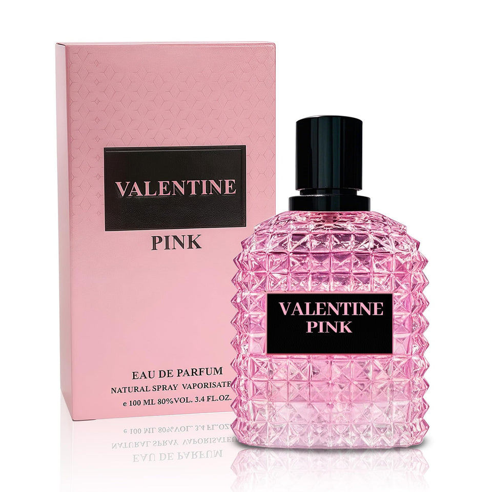 A CENTER Valentine Pink perfume bottle front view for everyday elegance.
