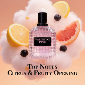 A CENTER Valentine Pink wearable bottle suggests easy daytime fragrance.