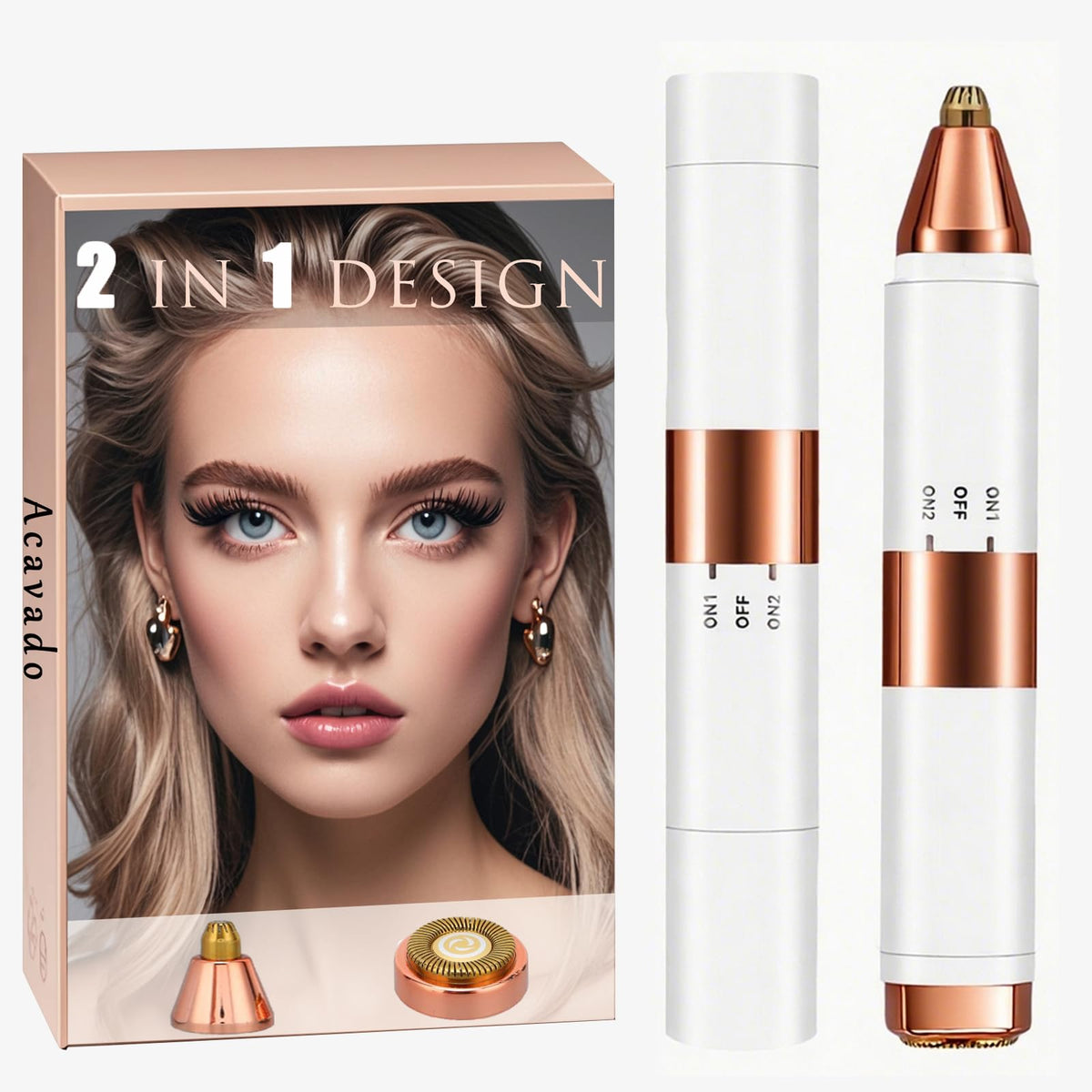 Acavado dual-head design enables quick eyebrow shaping on the go.