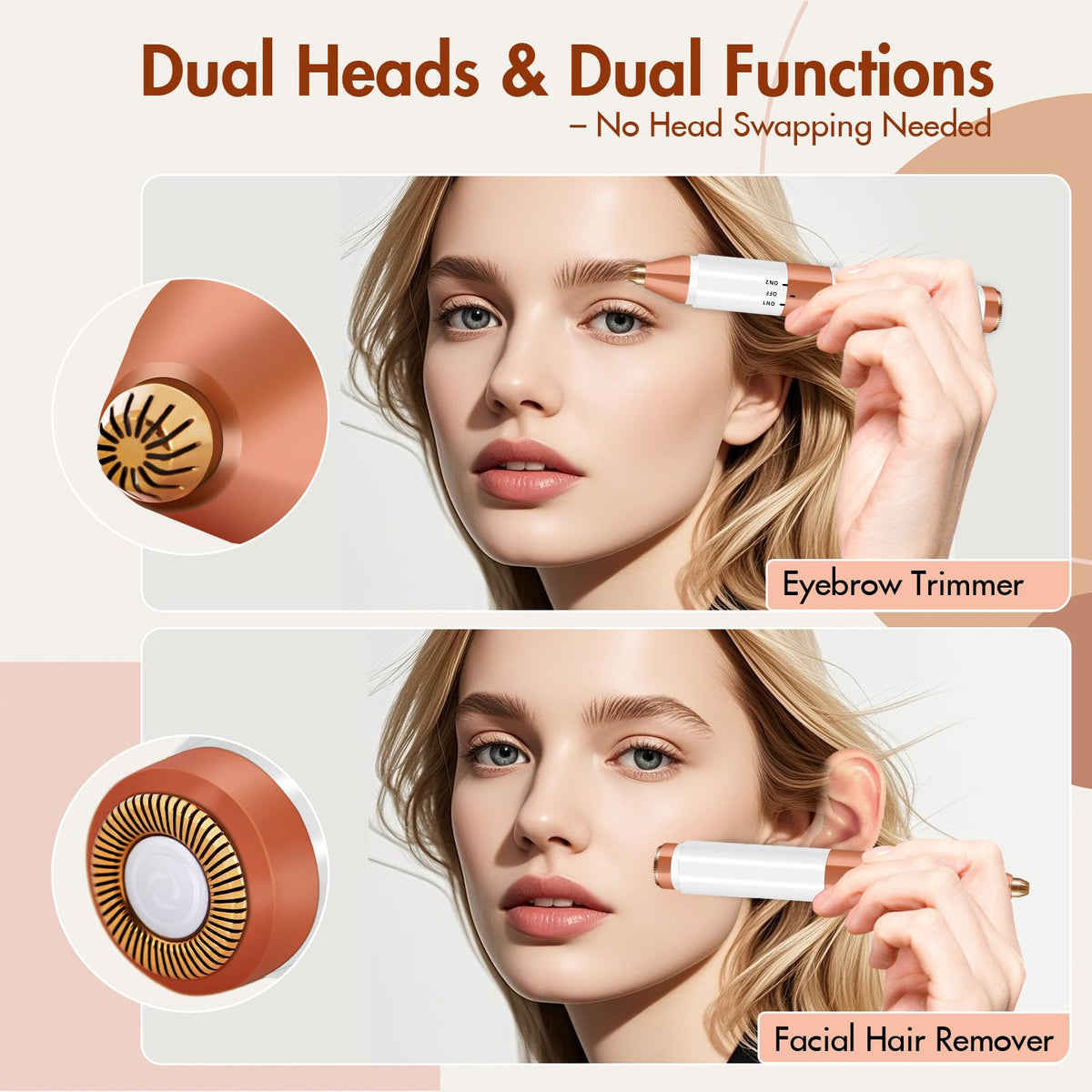 Acavado facial hair remover delivers precise, gentle smoothing.