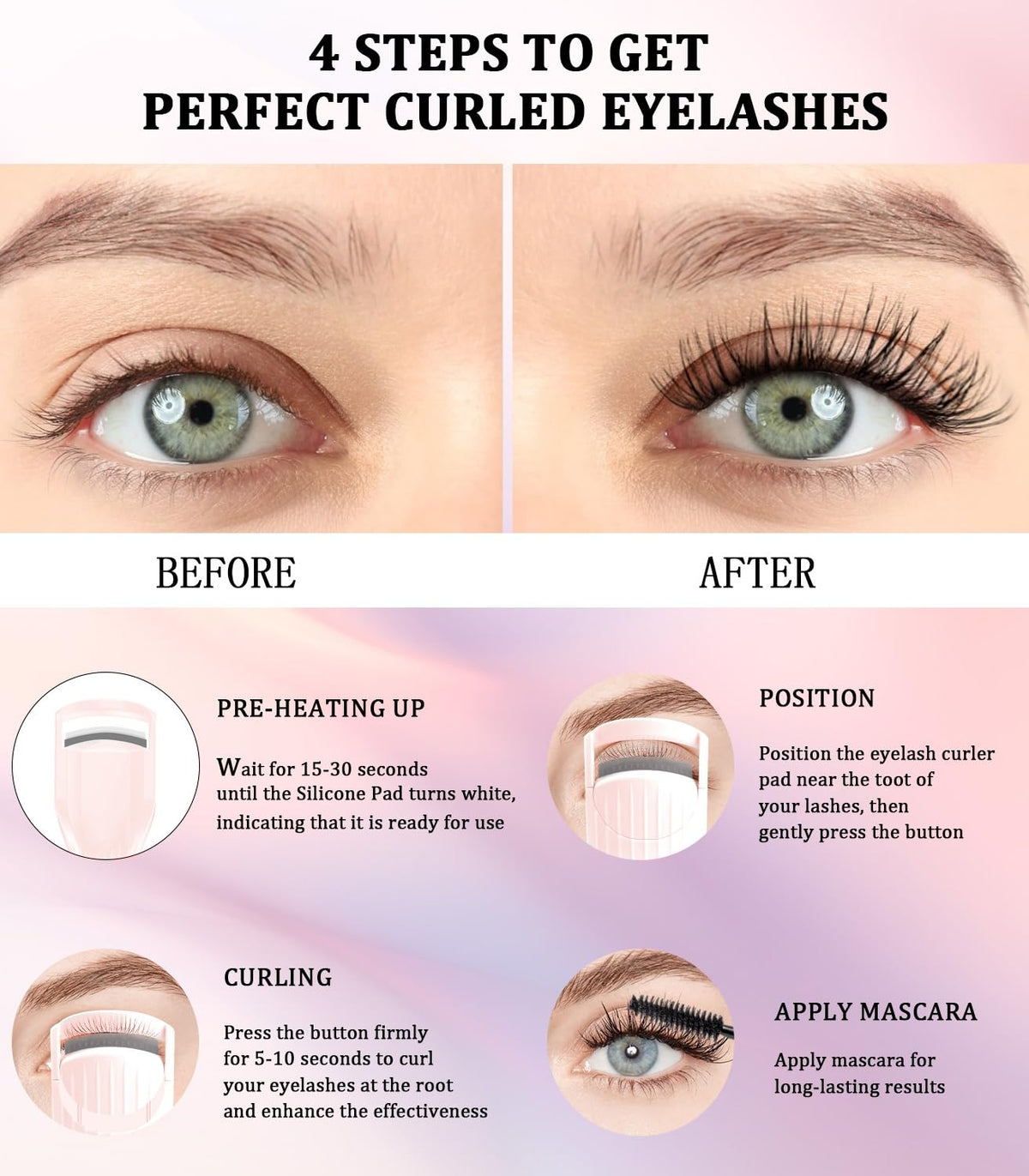 Acavado Pro heated eyelash curler compact design ideal for travel