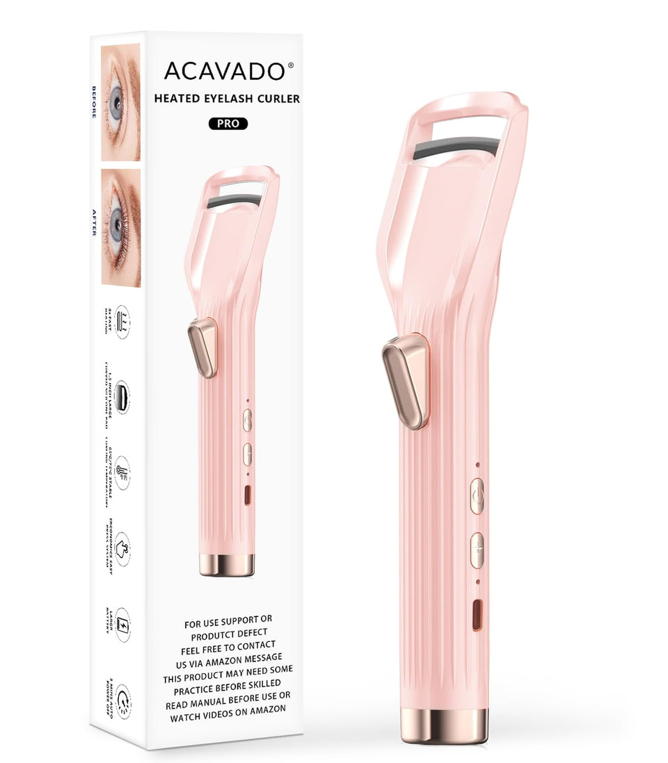 Acavado Pro heated eyelash curler front view for fast, long lasting curl with gentle heat