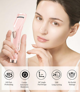 Acavado Pro heated eyelash curler LED display side view for precise temperature control