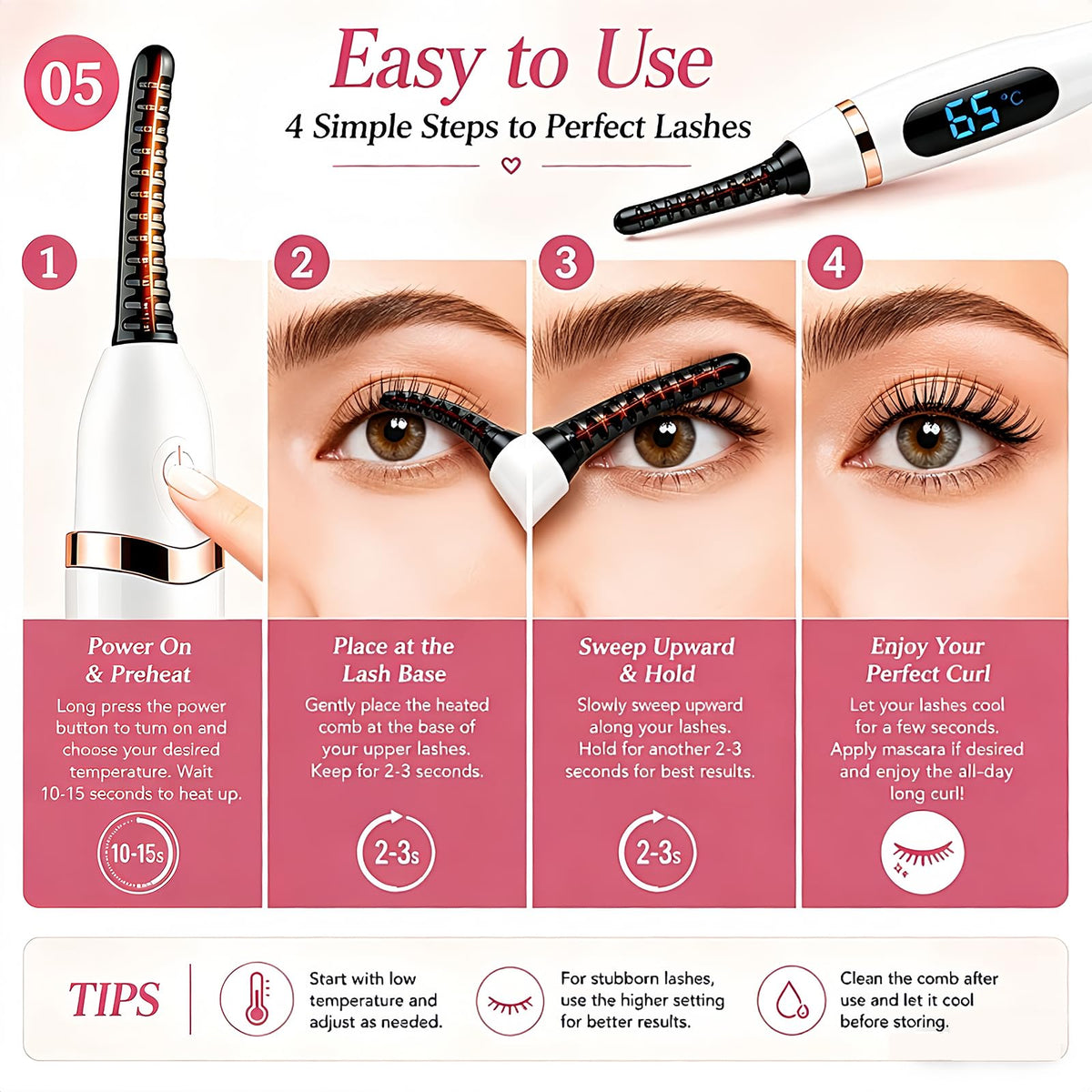 Use with mascara for natural looking long lasting lift.