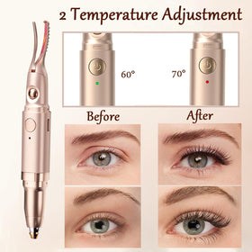 Acavado lash curler with temperature modes green and red for gentle or bold curl