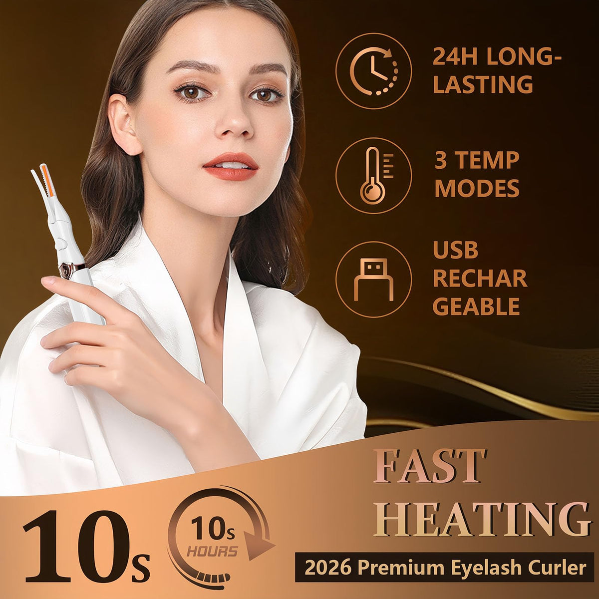Acavado USB rechargeable compact curler for on-the-go touch-ups