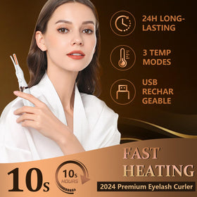 Acavado USB-rechargeable eyelash curler for quick on-the-go touch-ups.