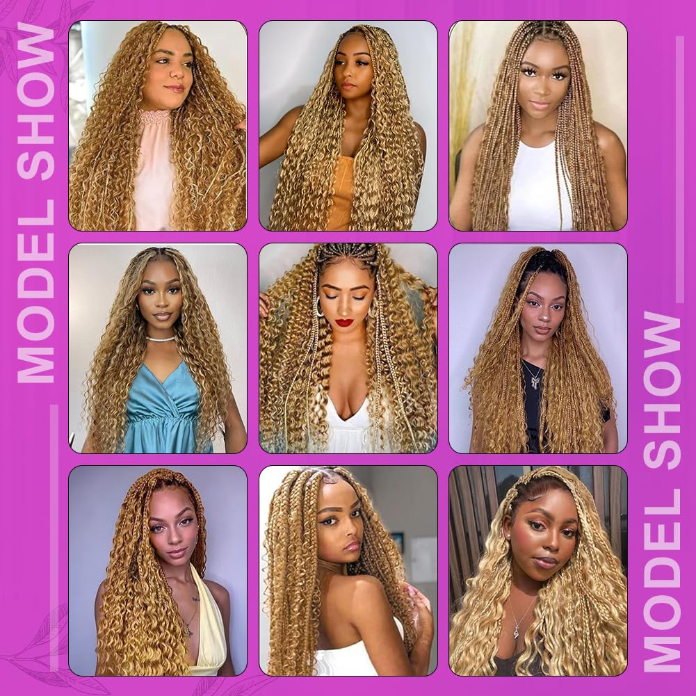 Acbhoa DeepWave bulk braiding hair 18in Honey Blonde styling ideas ready to apply.