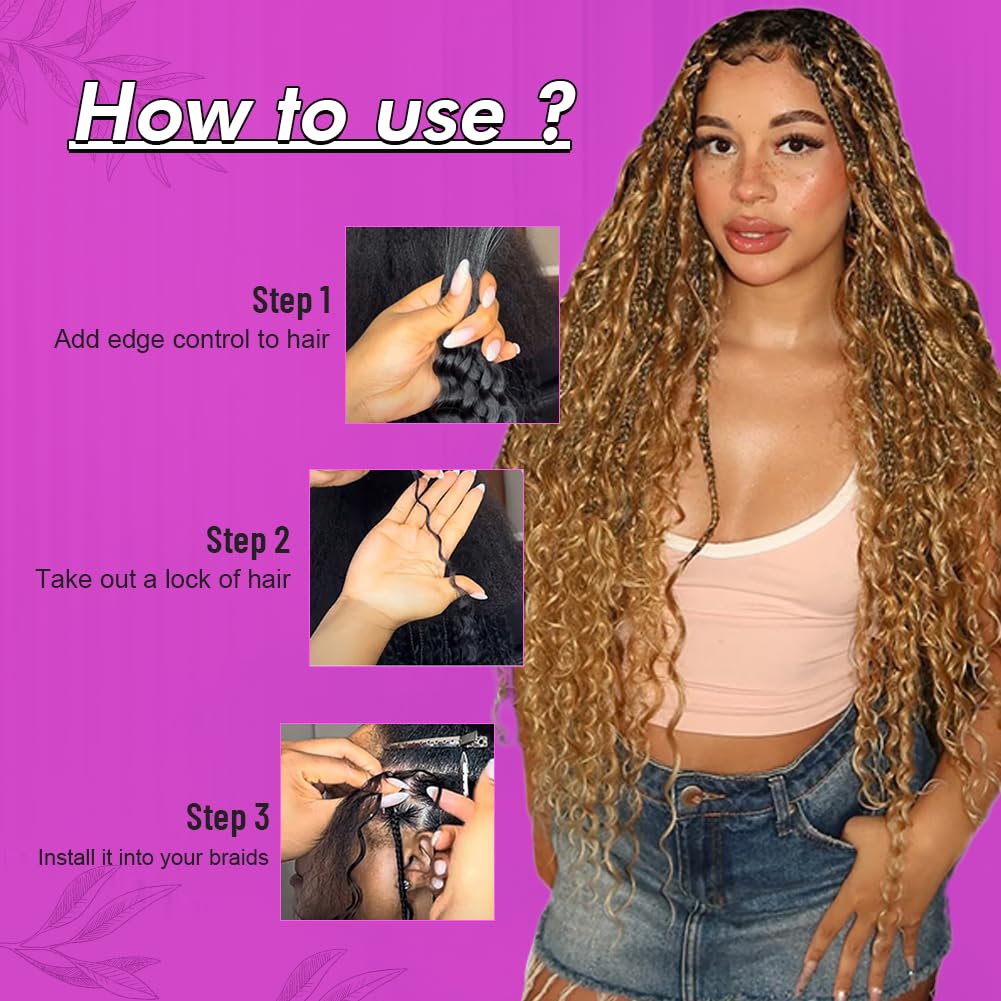Acbhoa DeepWave bulk braiding hair 18in Honey Blonde package view for easy bundling.