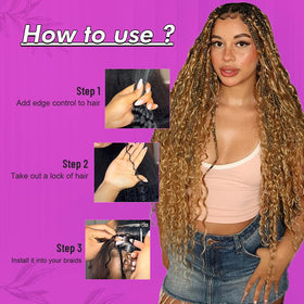 Acbhoa DeepWave bulk braiding hair 18in Honey Blonde package view for easy bundling.