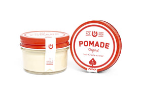 Ace High Pomade hand-crafted label reflects small-batch quality.
