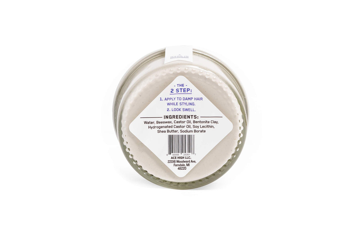 Close-up of Ace High Uns scented Hair Clay being worked into hair.