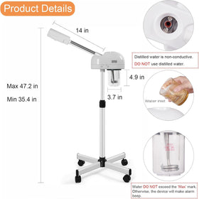 AceFox height-adjustable steamer with 360° nozzle for precise angles.