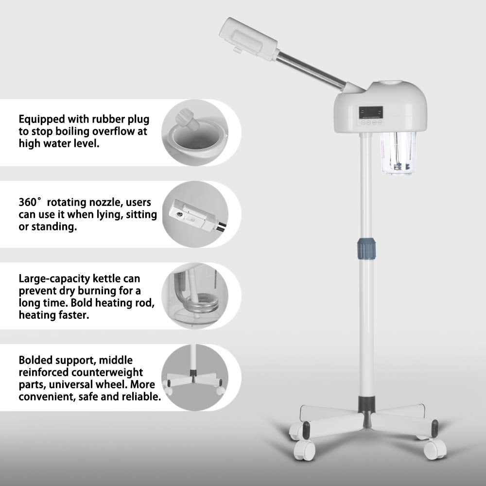 AceFox facial steamer showing ozone mode for deeper cleansing