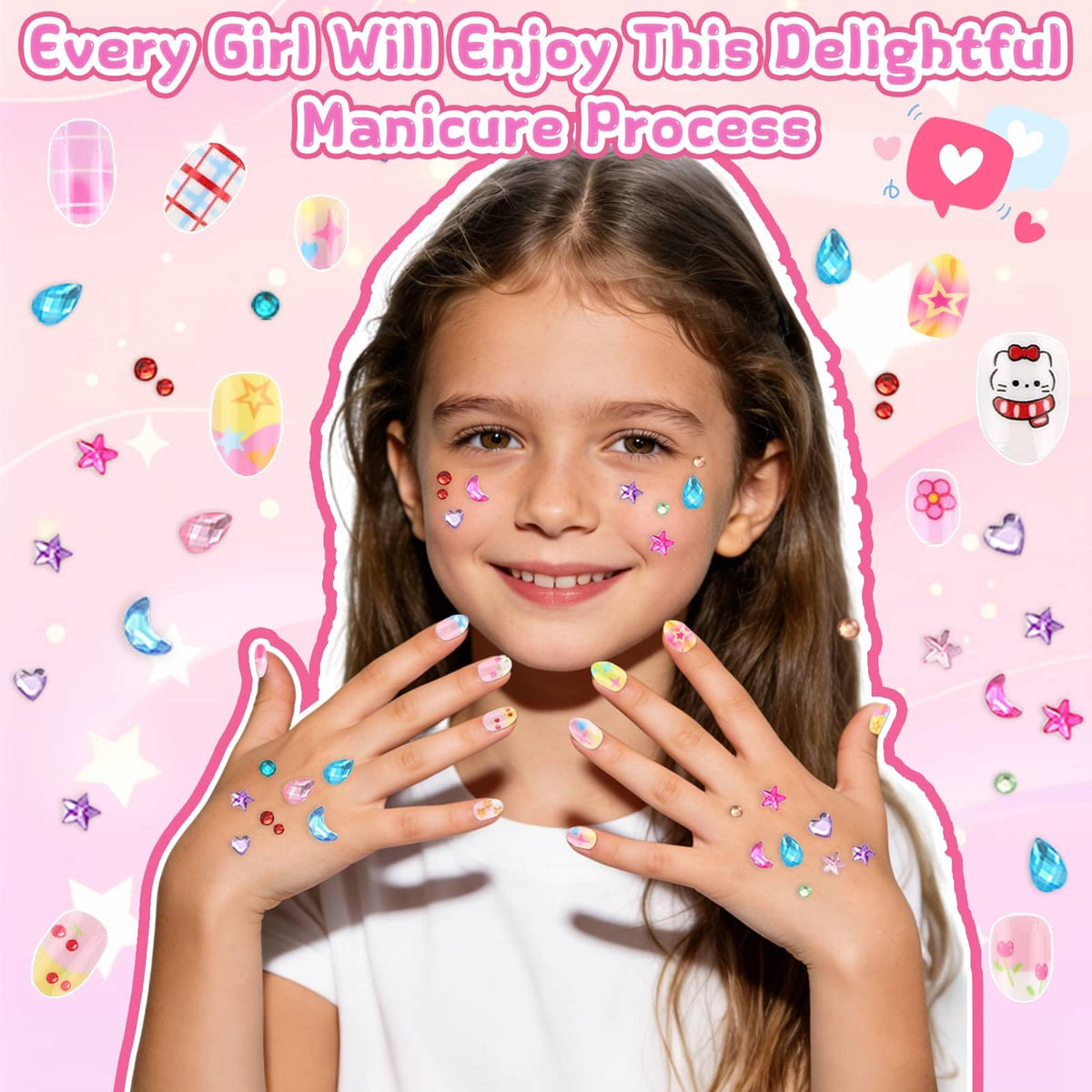 Acejoz nail art kit for girls with multiple creative options