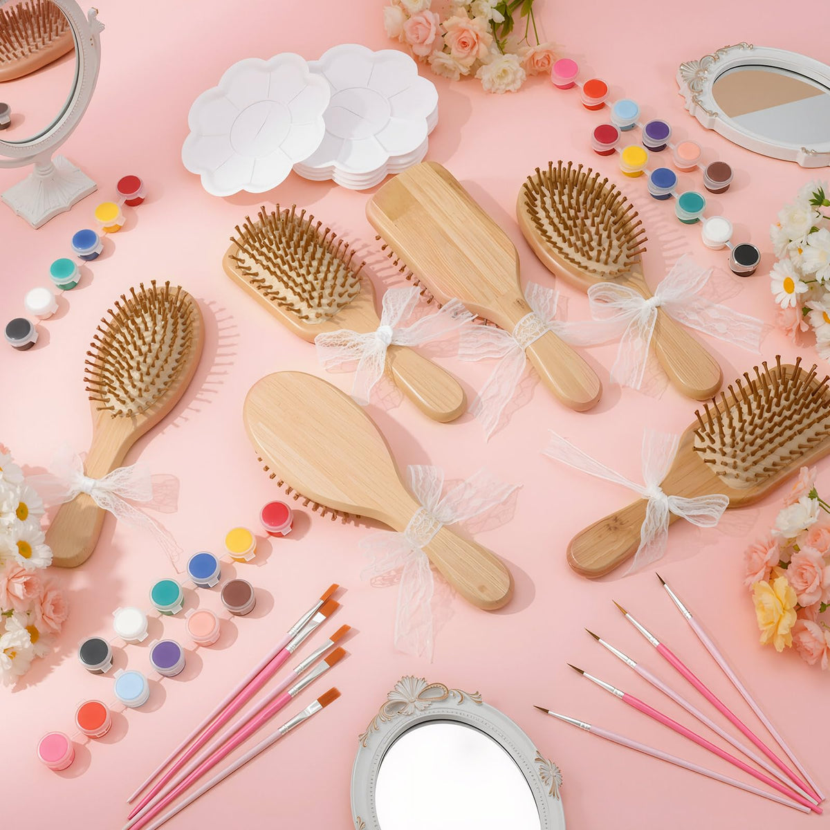 Gift-ready Acellegic hairbrush kit ideal for birthdays and craft events.
