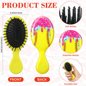 Acellegic yellow brush with softball stitching pattern adds sporty elegance and easy detangling