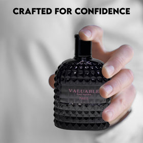 Valentine Milano amber floral close-up suggesting luxurious evening fragrance.