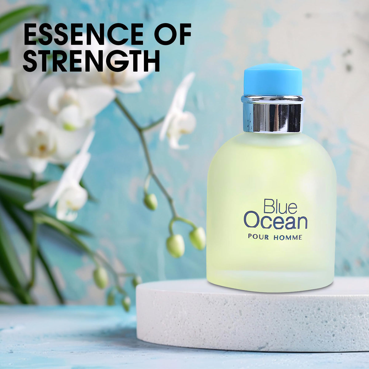 A CENTER Blue Ocean label close-up highlighting elegant branding and premium quality.