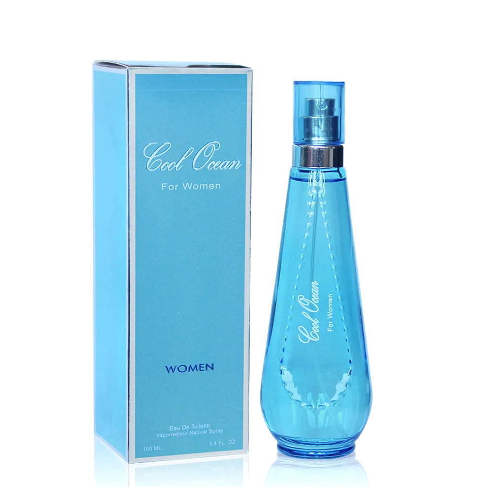 A CENTER Cool Ocean bottle pour showing premium daily fragrance