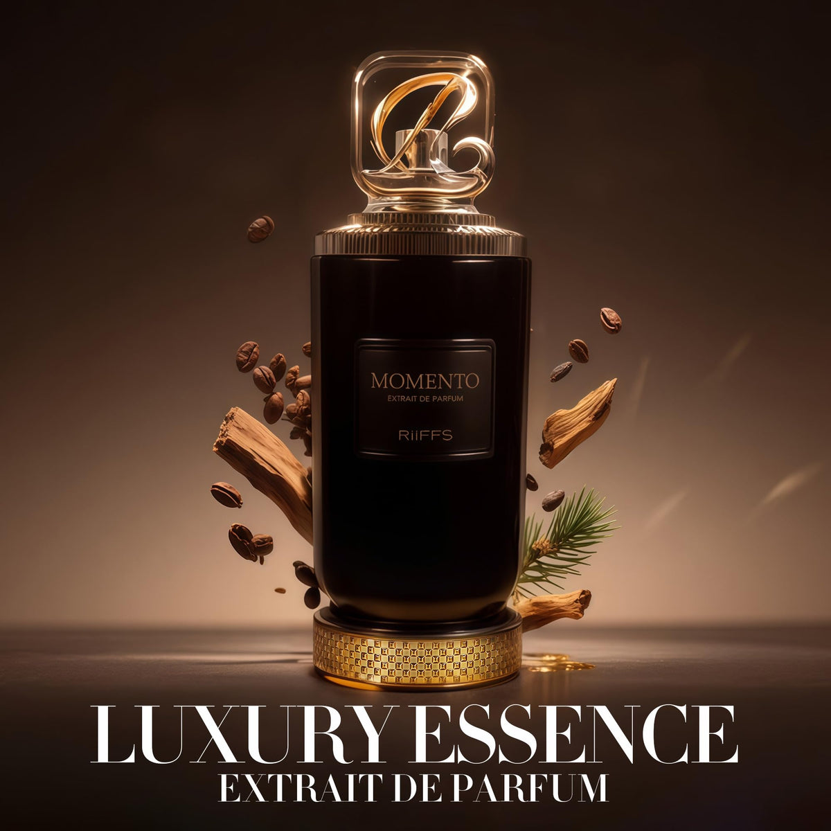 A CENTER Momento in evening wear scenario with warm fragrance