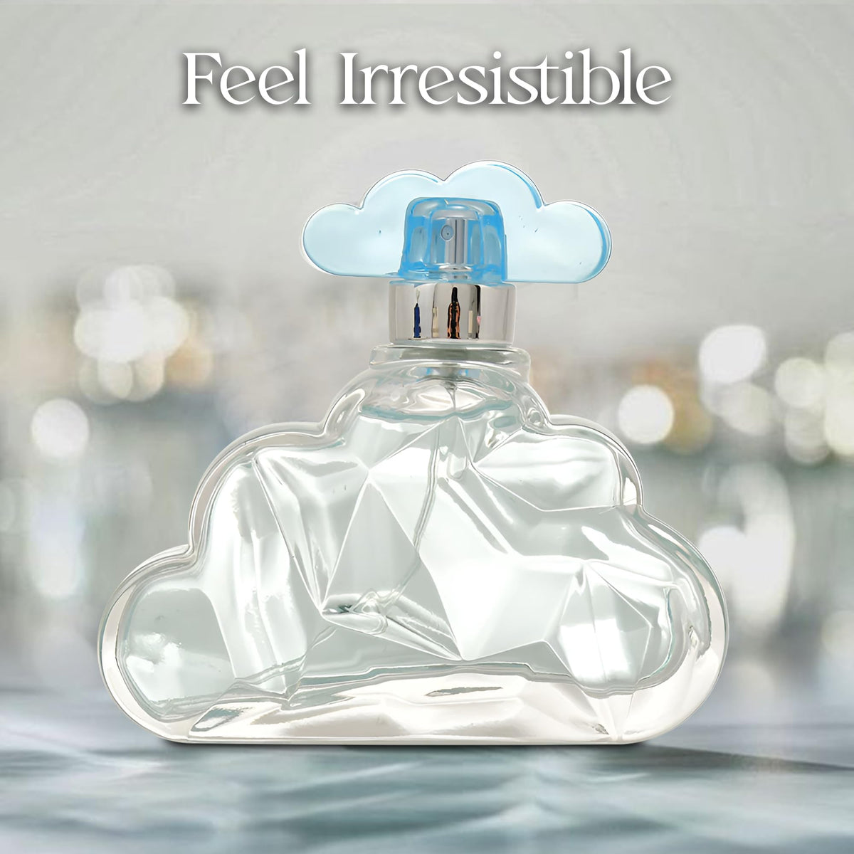 A Center Soft Cloud spray bottle close-up, delivering long-lasting freshness.