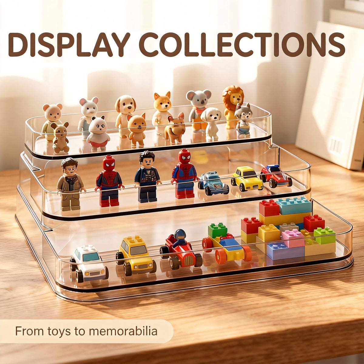 A Center three-tier bathroom organizer jewelry and watch showcase on your dresser.