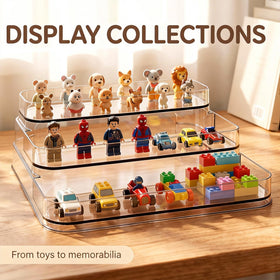 A Center three-tier bathroom organizer jewelry and watch showcase on your dresser.