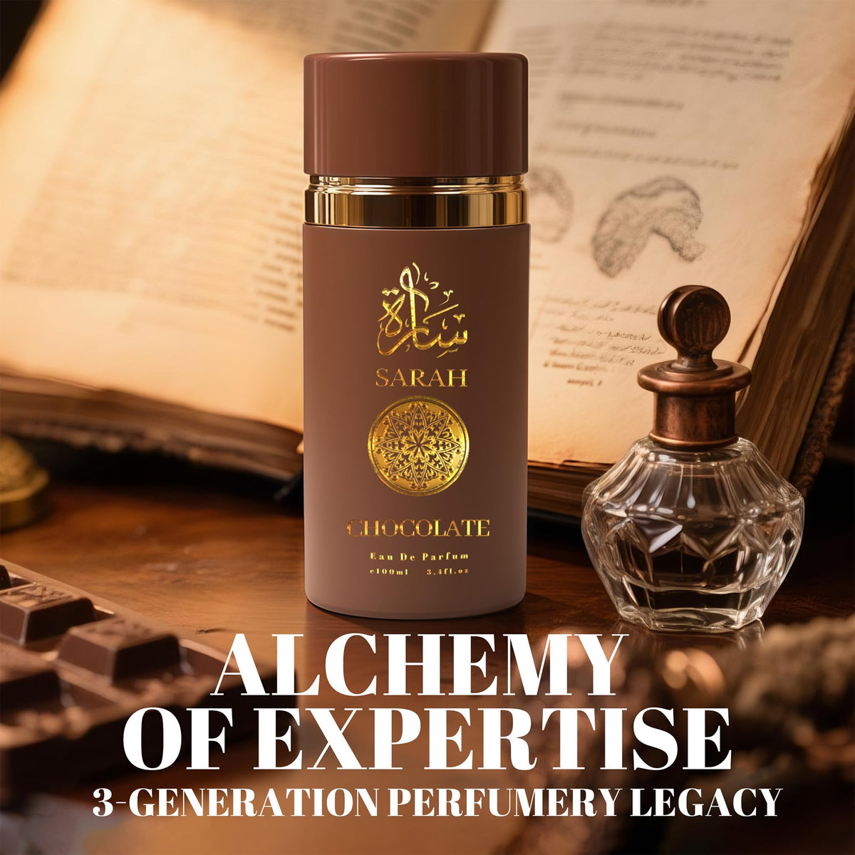 A Center Valentine Milano bottle close-up showing Jasmine and Vanilla Bourbon notes.