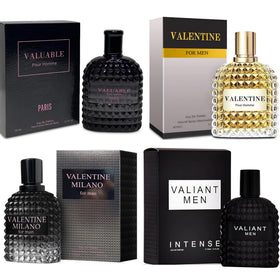 A Center Valentine Milano bottle on display, highlighting amber floral depth for evening wear.