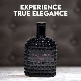 A CENTER Valuable Paris bottle features amber floral notes with subtle spices for versatile wear.