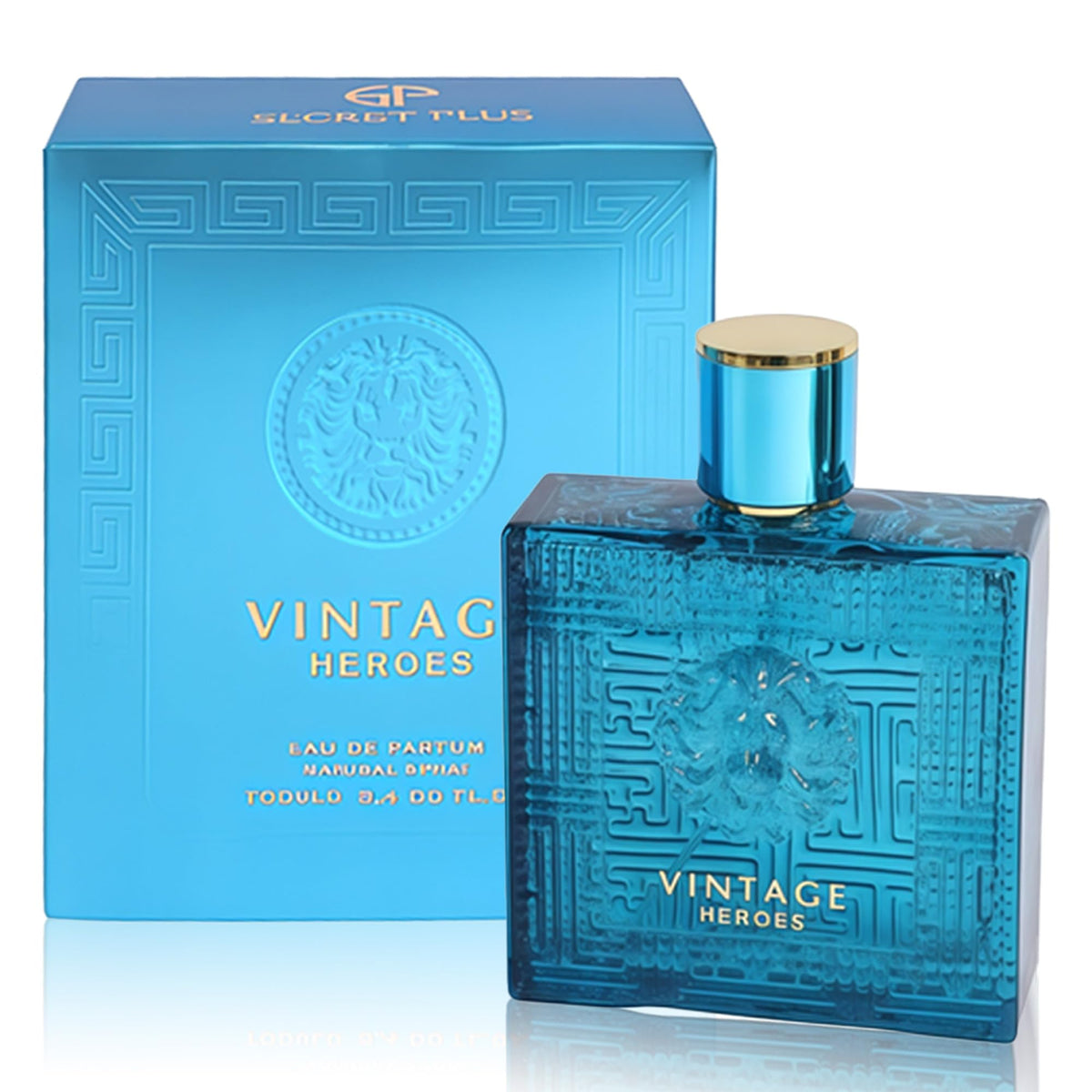 A Center Vintage Hero bottle front showing the masculine design for daily wear.