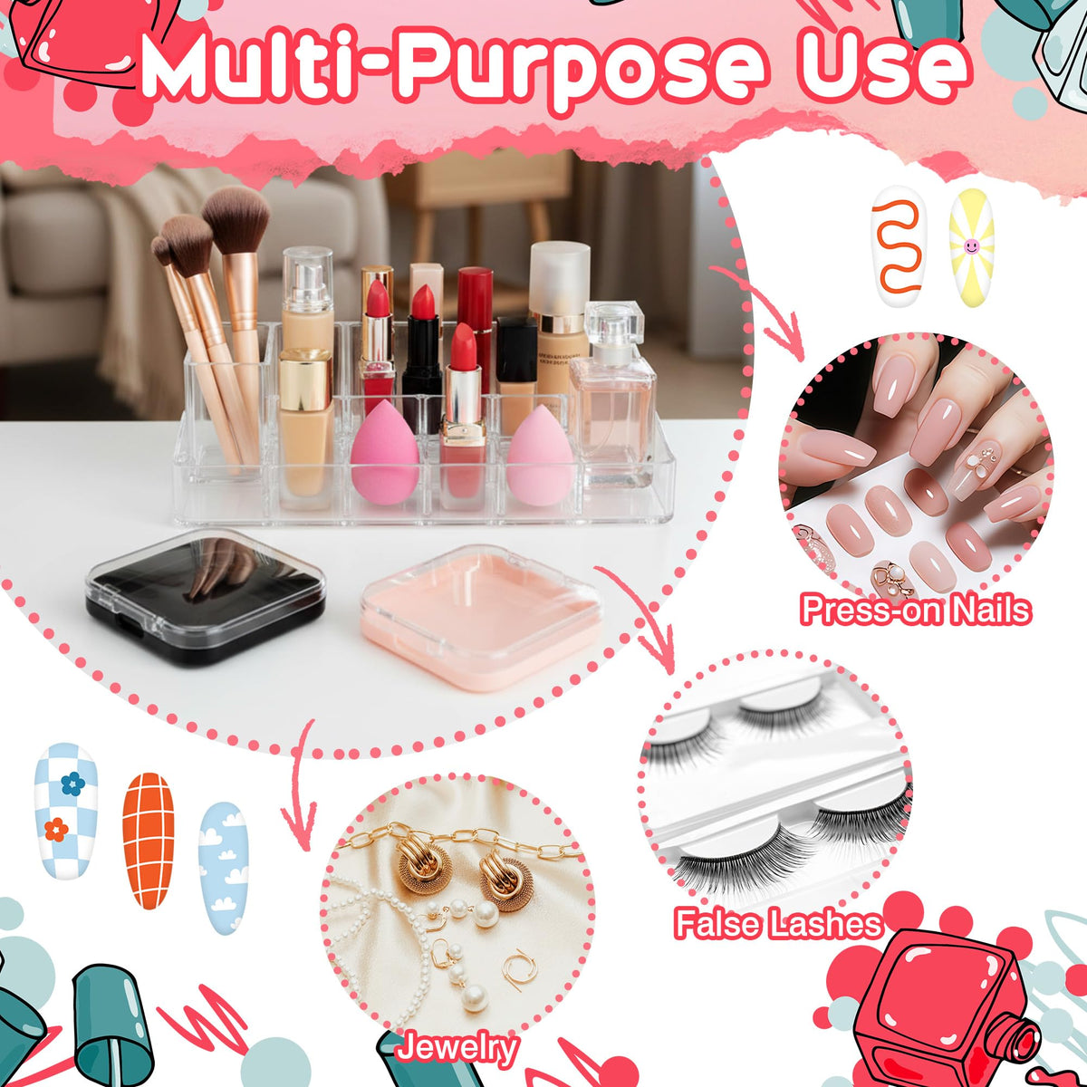AceOrbit included double-sided tape to securely hold nails inside boxes.