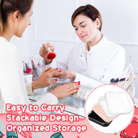 AceOrbit stackable nail boxes improve retail display and organization.
